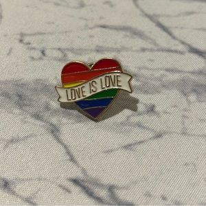 NWOT PRIDE Love is Love Heart Pin